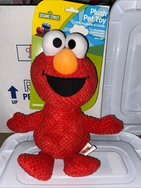 Sesame Street Elmo Plush Pet Toy - Red & Orange